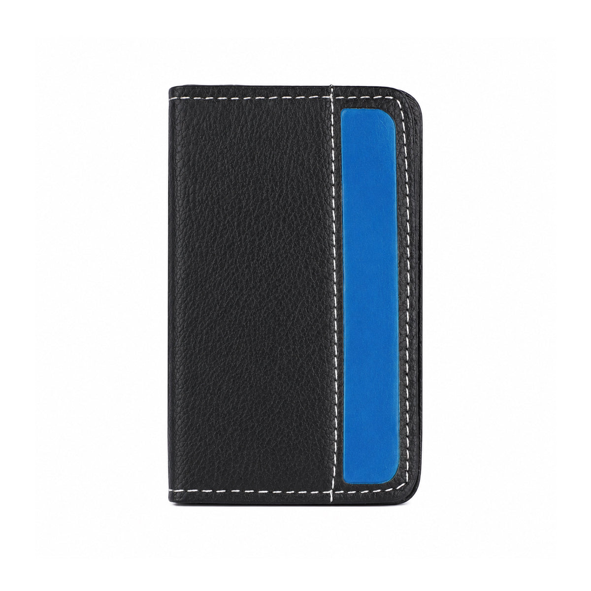The Writershub Black with Silver Leather Card Holder Wallet