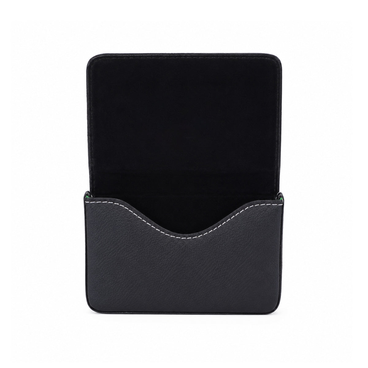 The Writershub Black with Silver Leather Card Holder Wallet