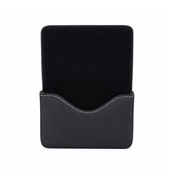 The Writershub Black with Silver Leather Card Holder Wallet