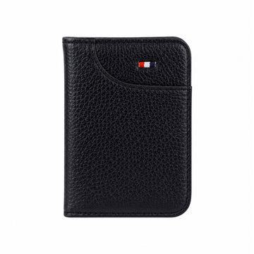 Black Leather Card Holder Wallet – Slim Multi-Card Organizer