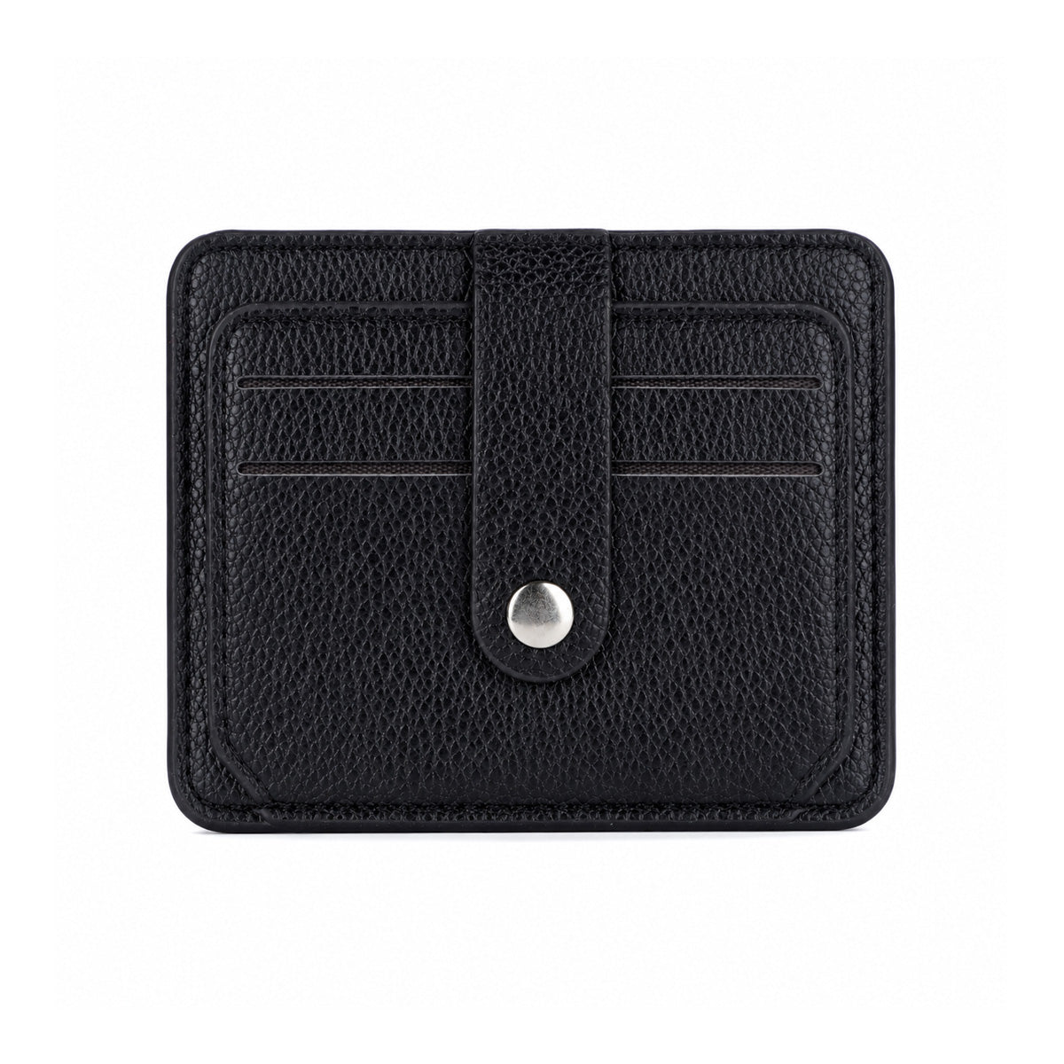 Black Leather ATM Card Holder Wallet with Sunglasses Clip