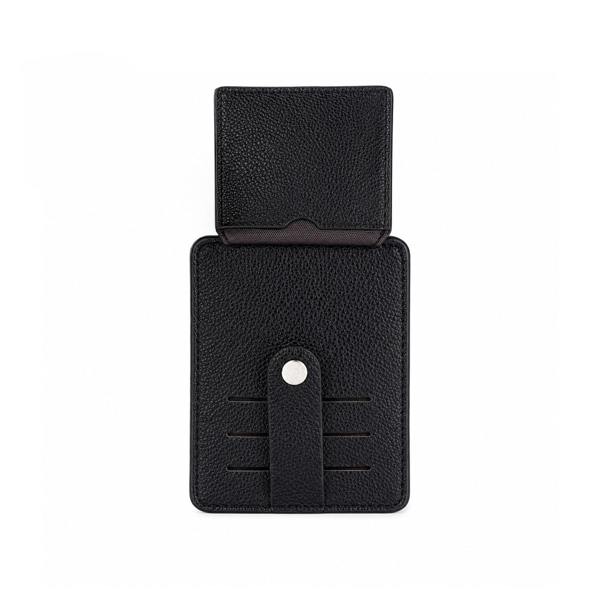 Black Leather ATM Card Holder Wallet with Sunglasses Clip