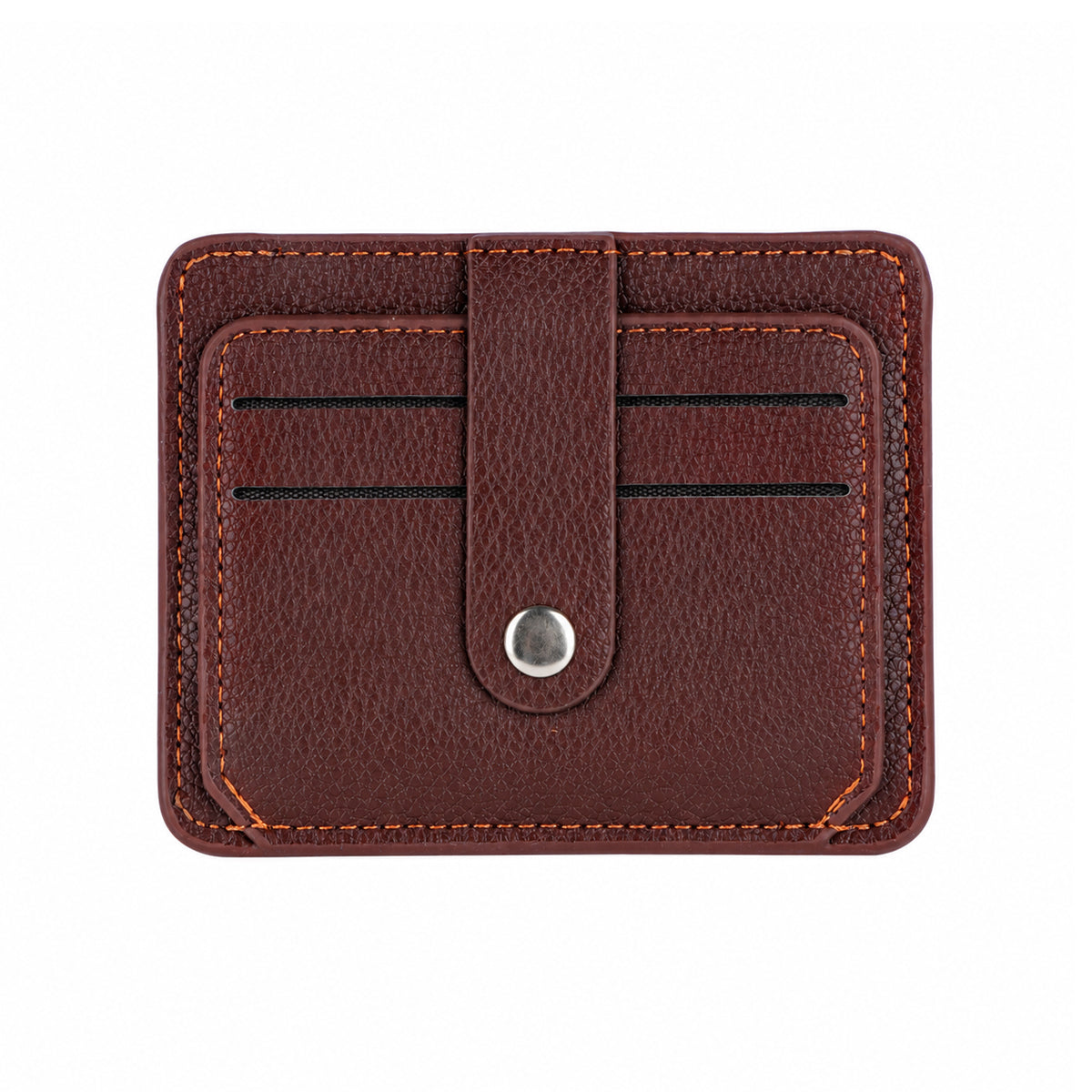 Brown Coffee Leather ATM Card Holder Wallet with Sunglasses Clip