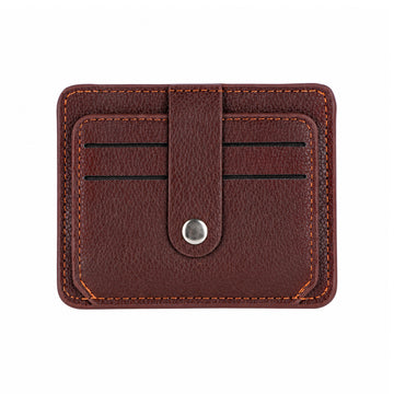 Brown Coffee Leather ATM Card Holder Wallet with Sunglasses Clip