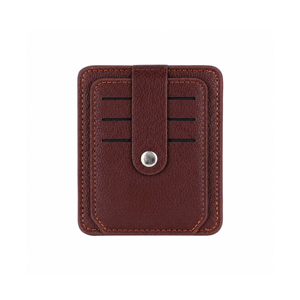 Brown Coffee Leather ATM Card Holder Wallet with Sunglasses Clip