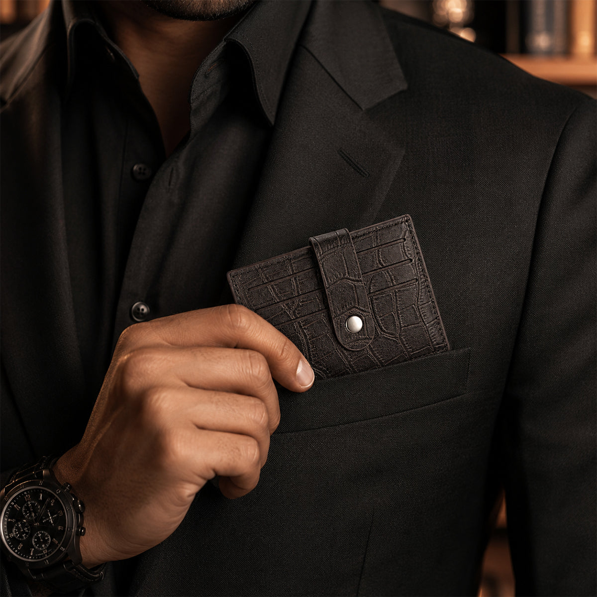 The Writershub Dark Brown Faux Leather Card Holder Wallet