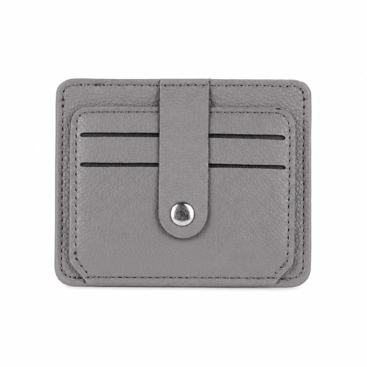 Grey Leather ATM Card Holder Wallet with Sunglasses Clip