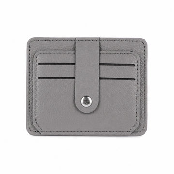Grey Leather ATM Card Holder Wallet with Sunglasses Clip