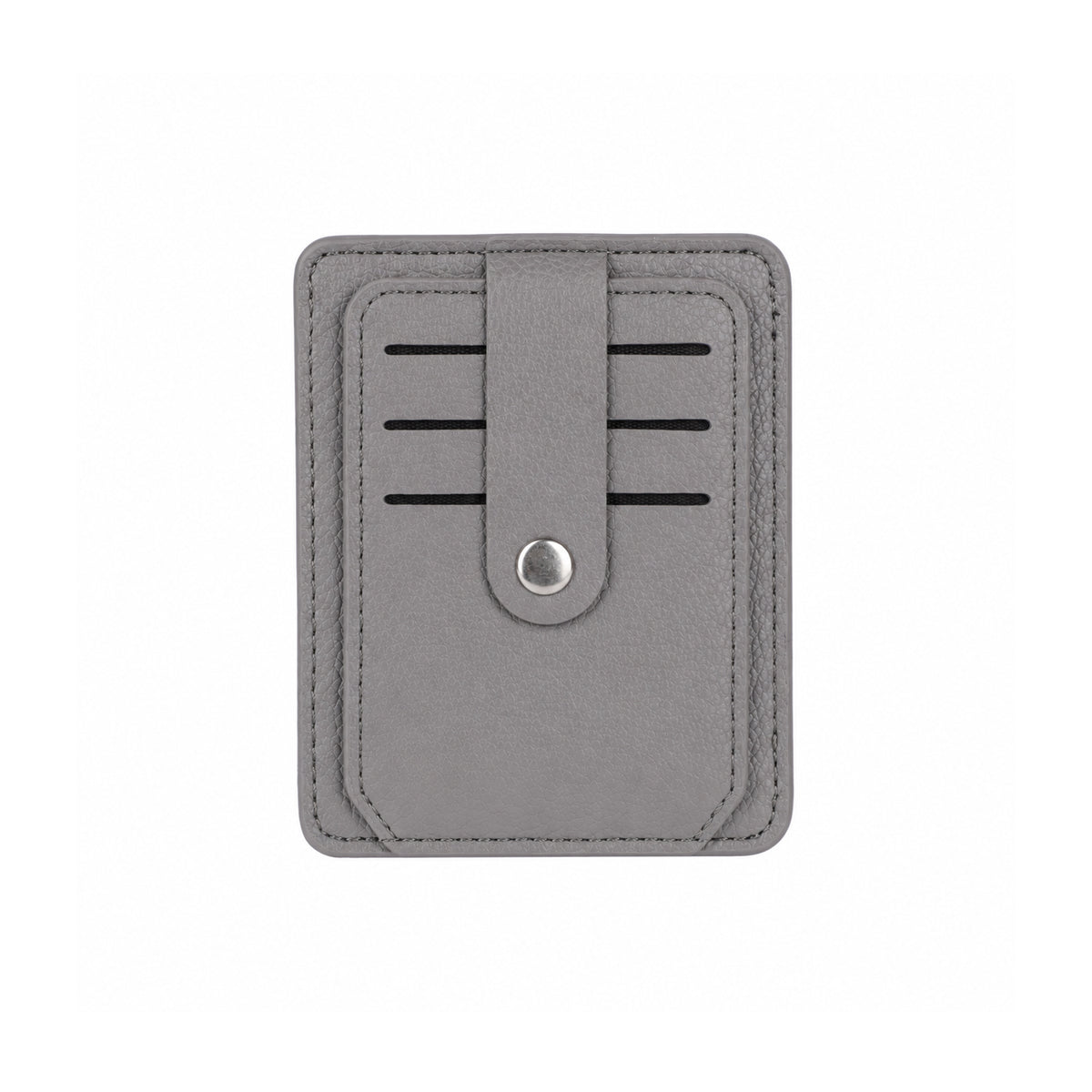 Grey Leather ATM Card Holder Wallet with Sunglasses Clip