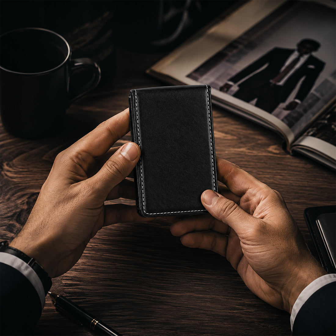 The Writershub Leather Visiting Card Holder