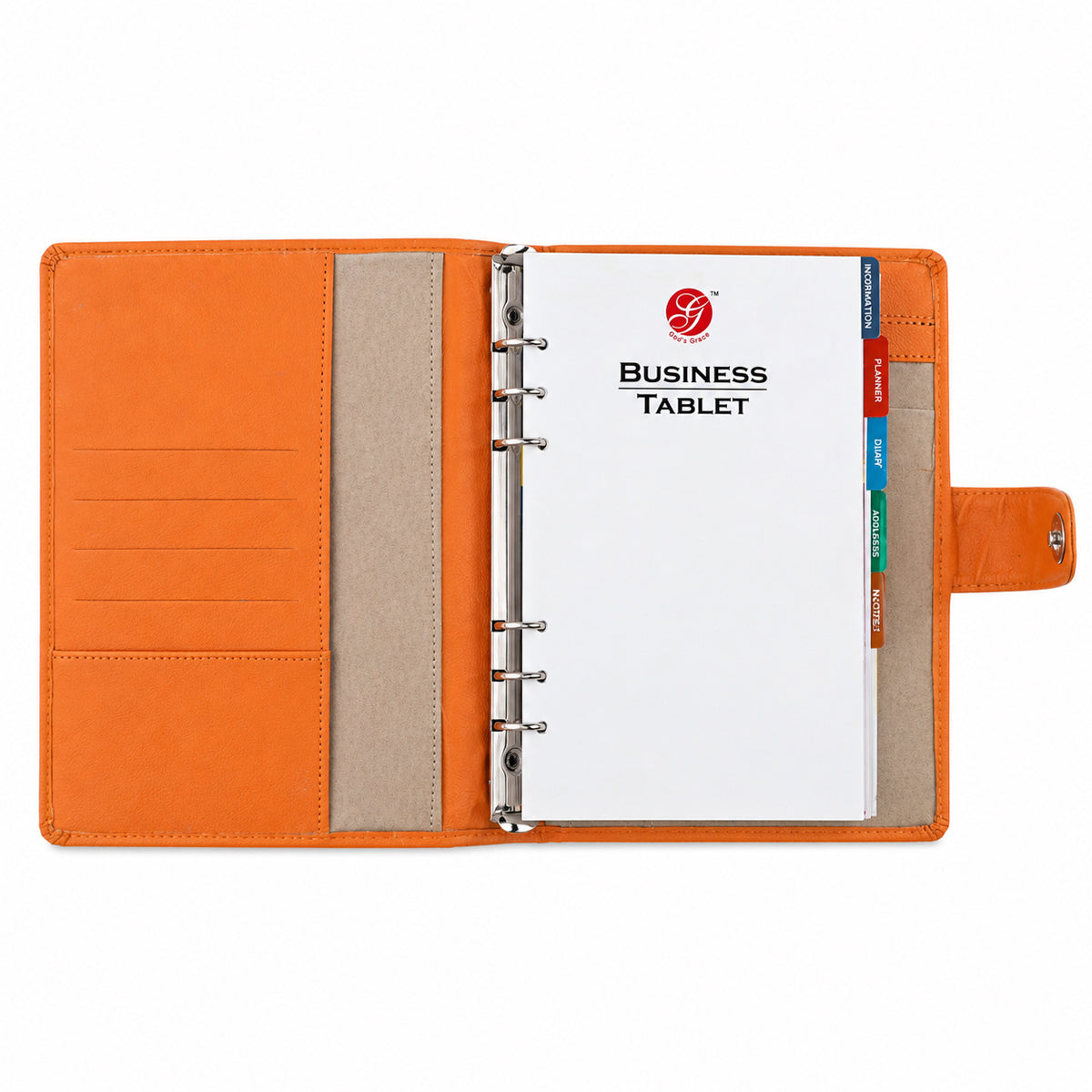 Gods Grace Orange Business Tablet – Leather Cover Writing Pad