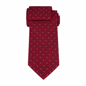 The Writershub Maroon Geometric Pattern Necktie