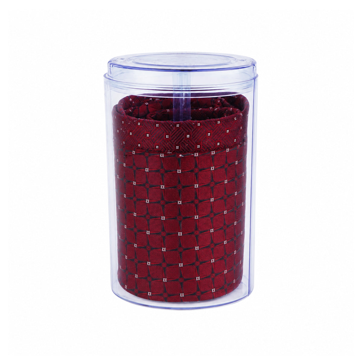 The Writershub Maroon Geometric Pattern Necktie