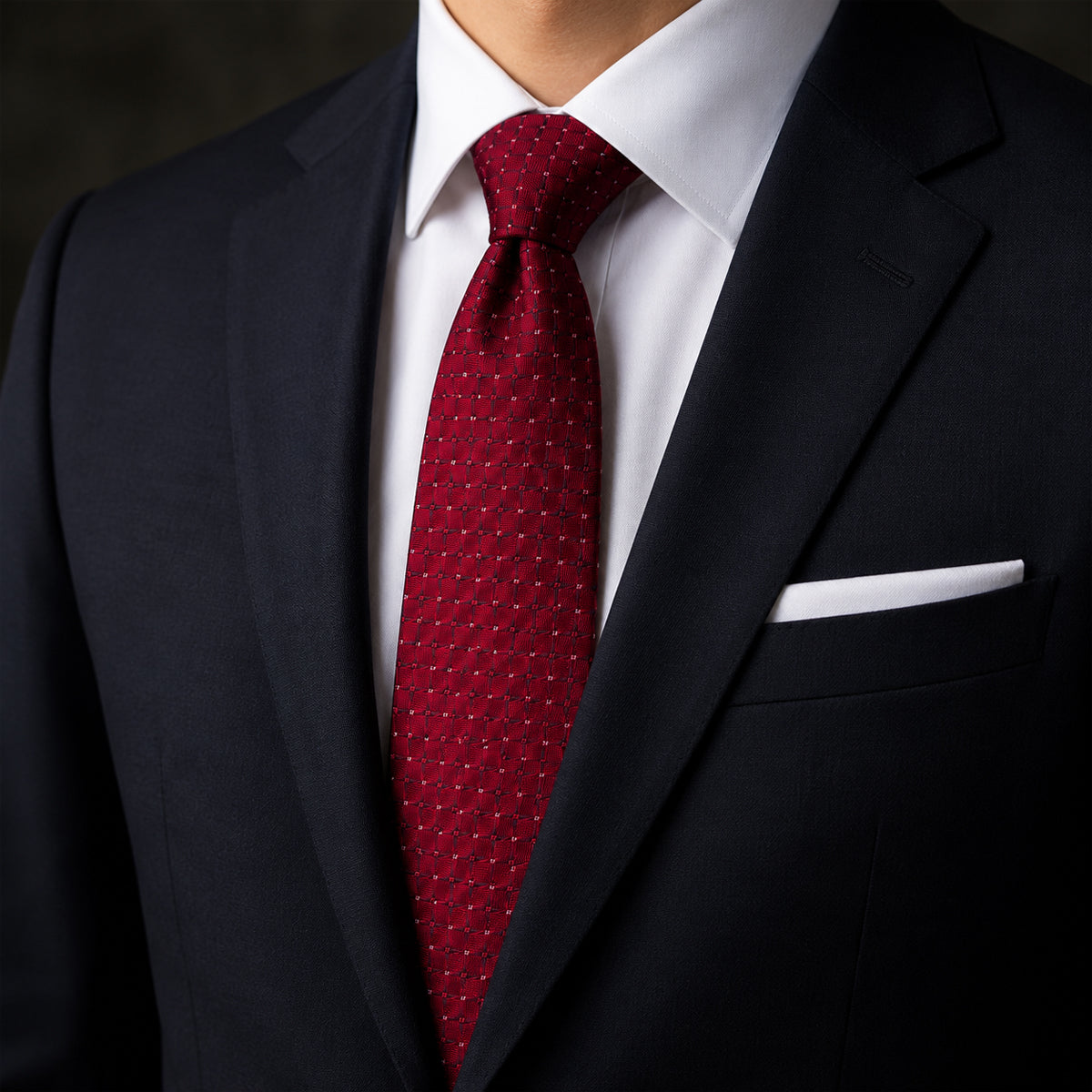 The Writershub Maroon Geometric Pattern Necktie