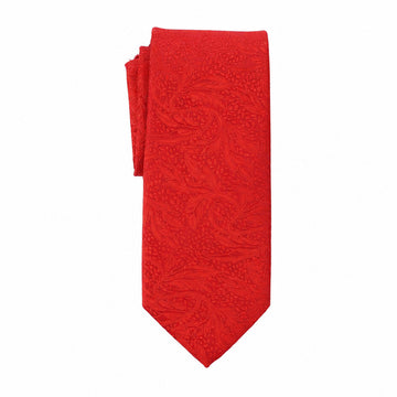 The Writershub Red Leaf Motif Pattern Necktie
