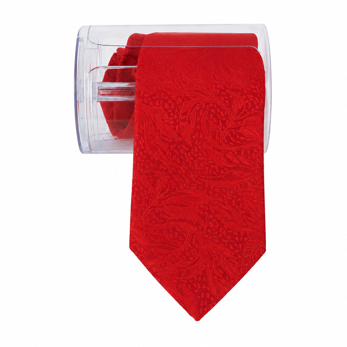 The Writershub Red Leaf Motif Pattern Necktie
