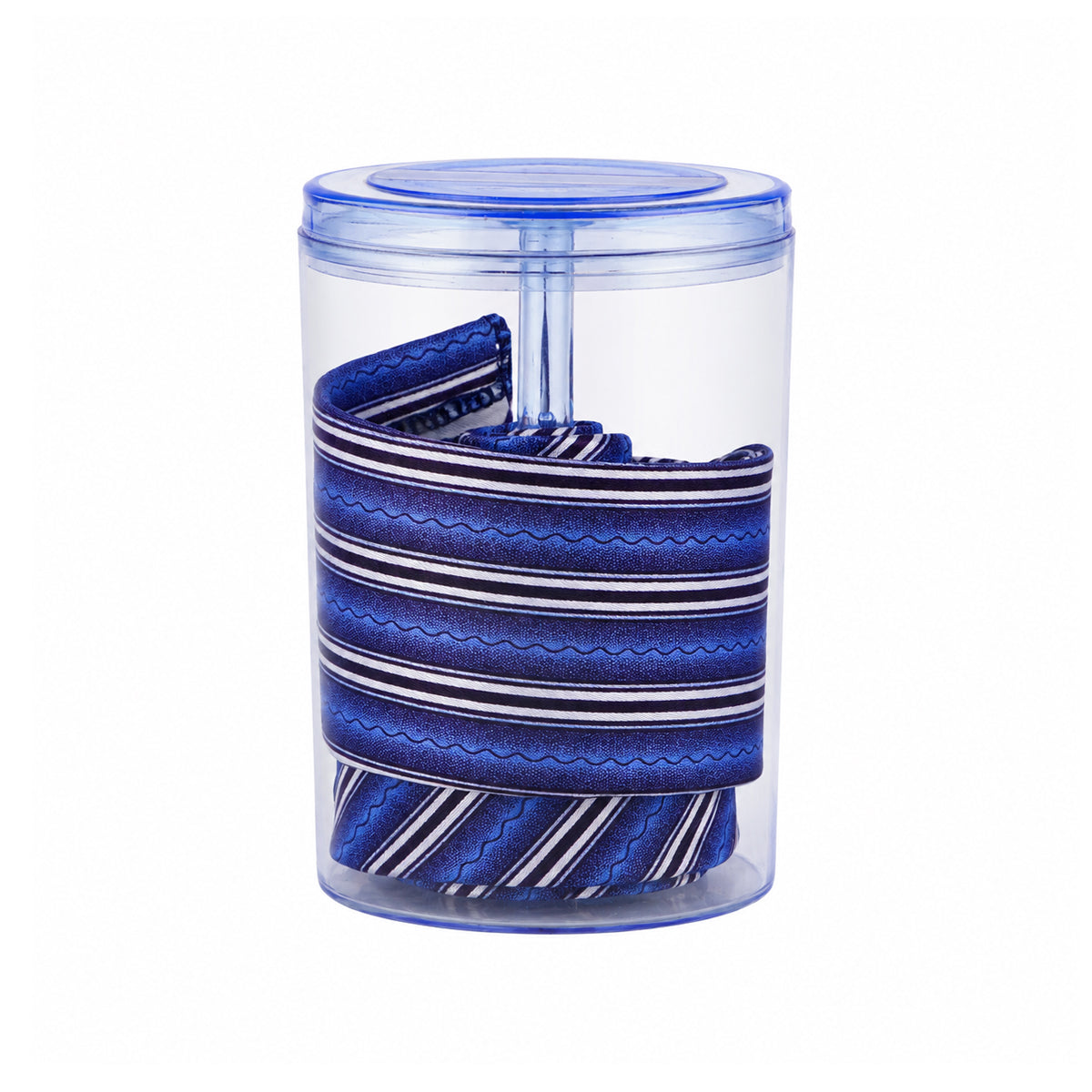 Writershub Blue and White Striped Necktie - 100% Polyester, 71cm