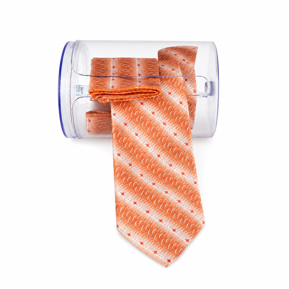 Writershub Orange Striped Pattern Necktie - 100% Polyester, 71cm