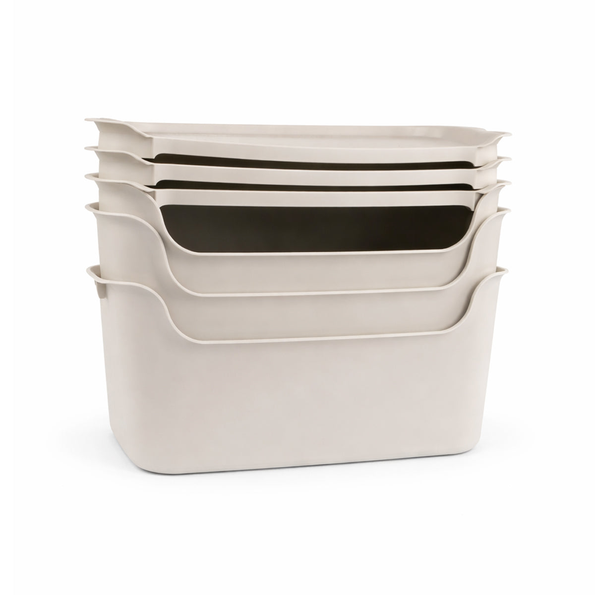 Stash Stackable Lidded Plastic Storage Bins (3 Pcs Set) - Grey