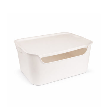 Stash Stackable Lidded Plastic Storage Bins (3 Pcs Set) - White