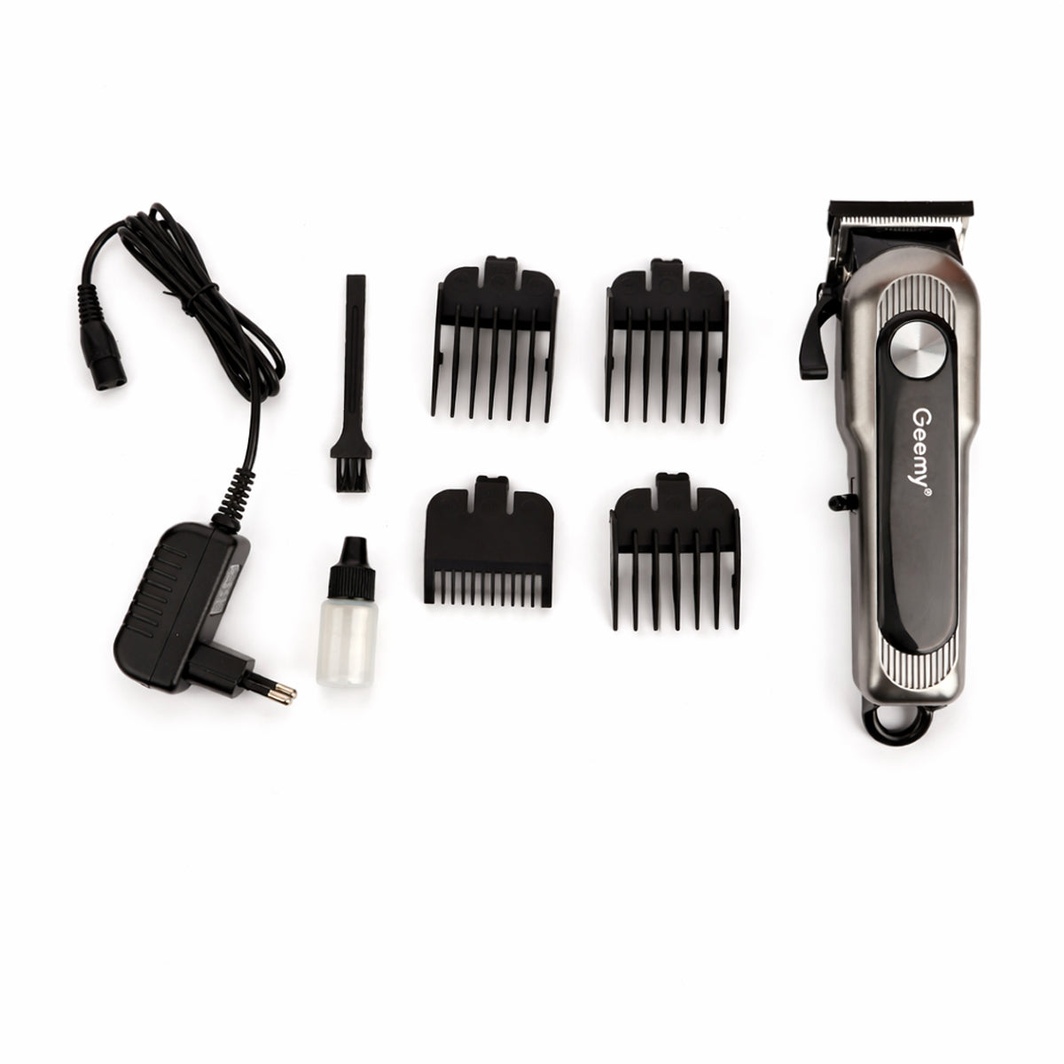 Geemy GM-6080 Professional Rechargeable Hair Clipper - Grey, 200 Min Runtime