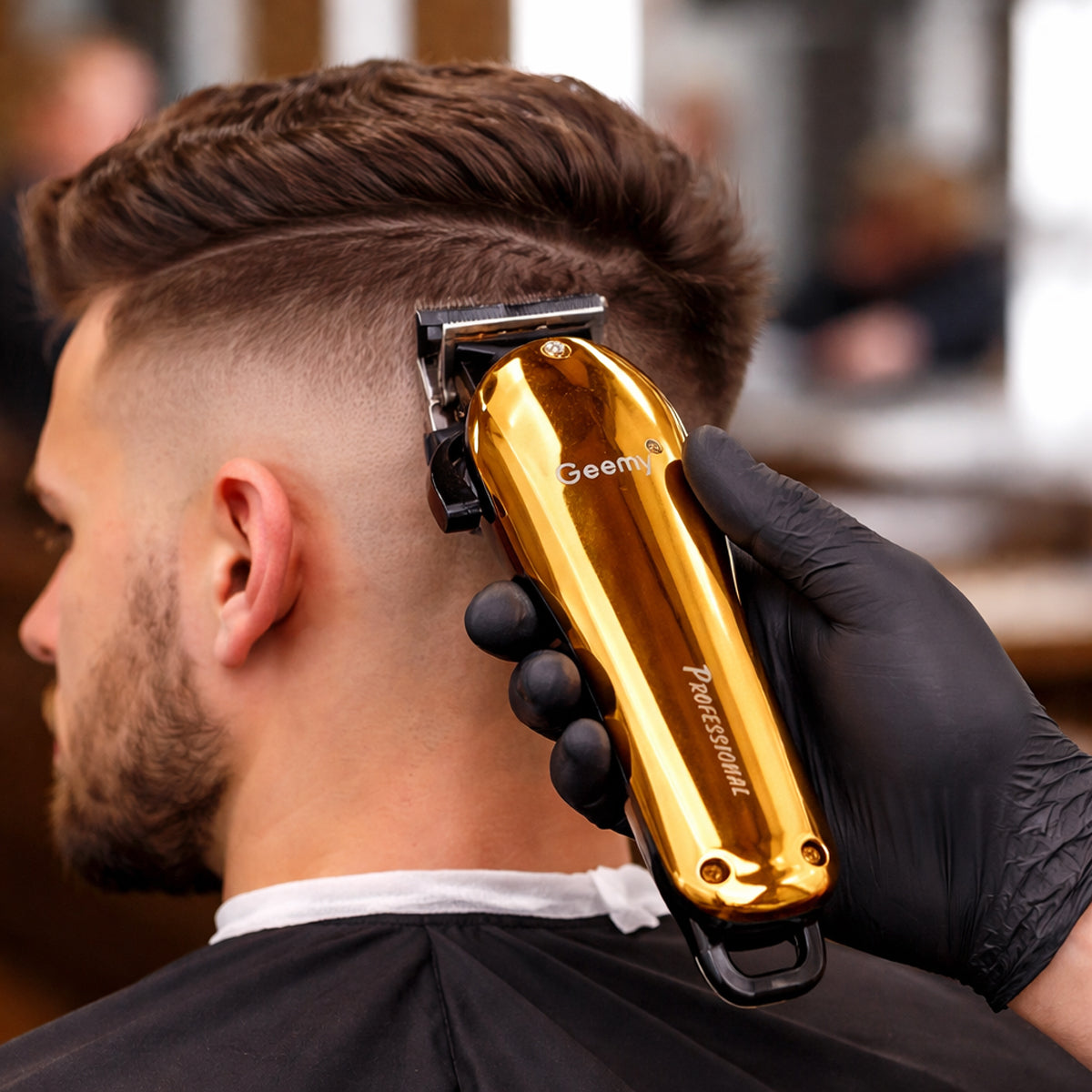 Geemy GM-6081 Professional Rechargeable Hair Clipper - Gold, 200 Min Runtime
