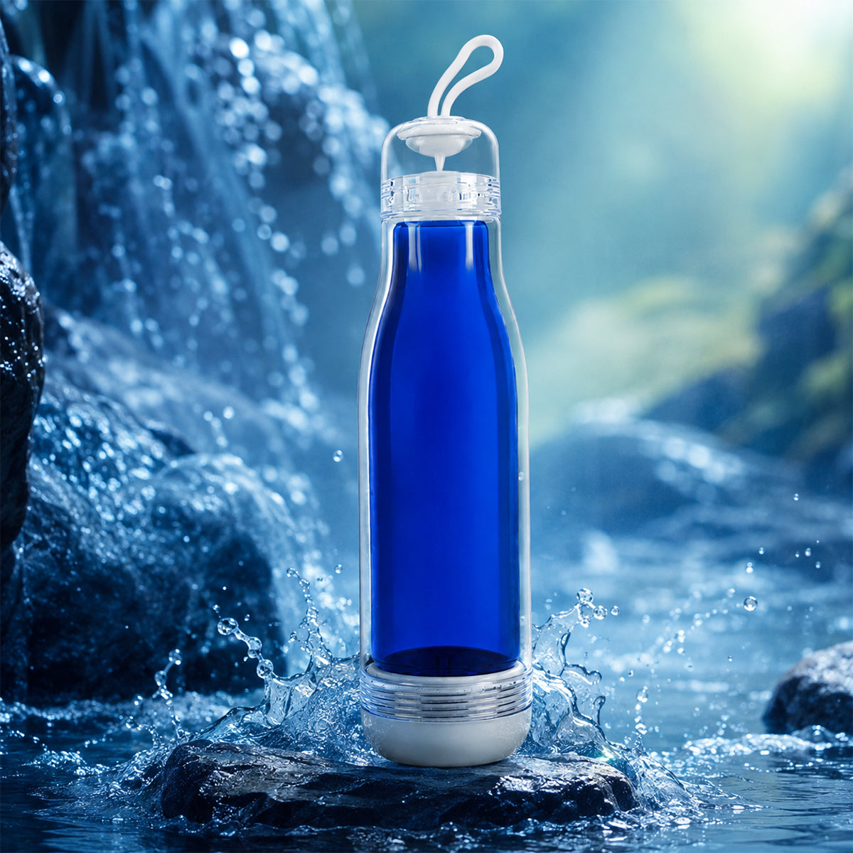 Crash-Resistant Vacuum Insulated Bottle 500ml – Leak-Proof Portable Flask | The Writershub.in | Blue