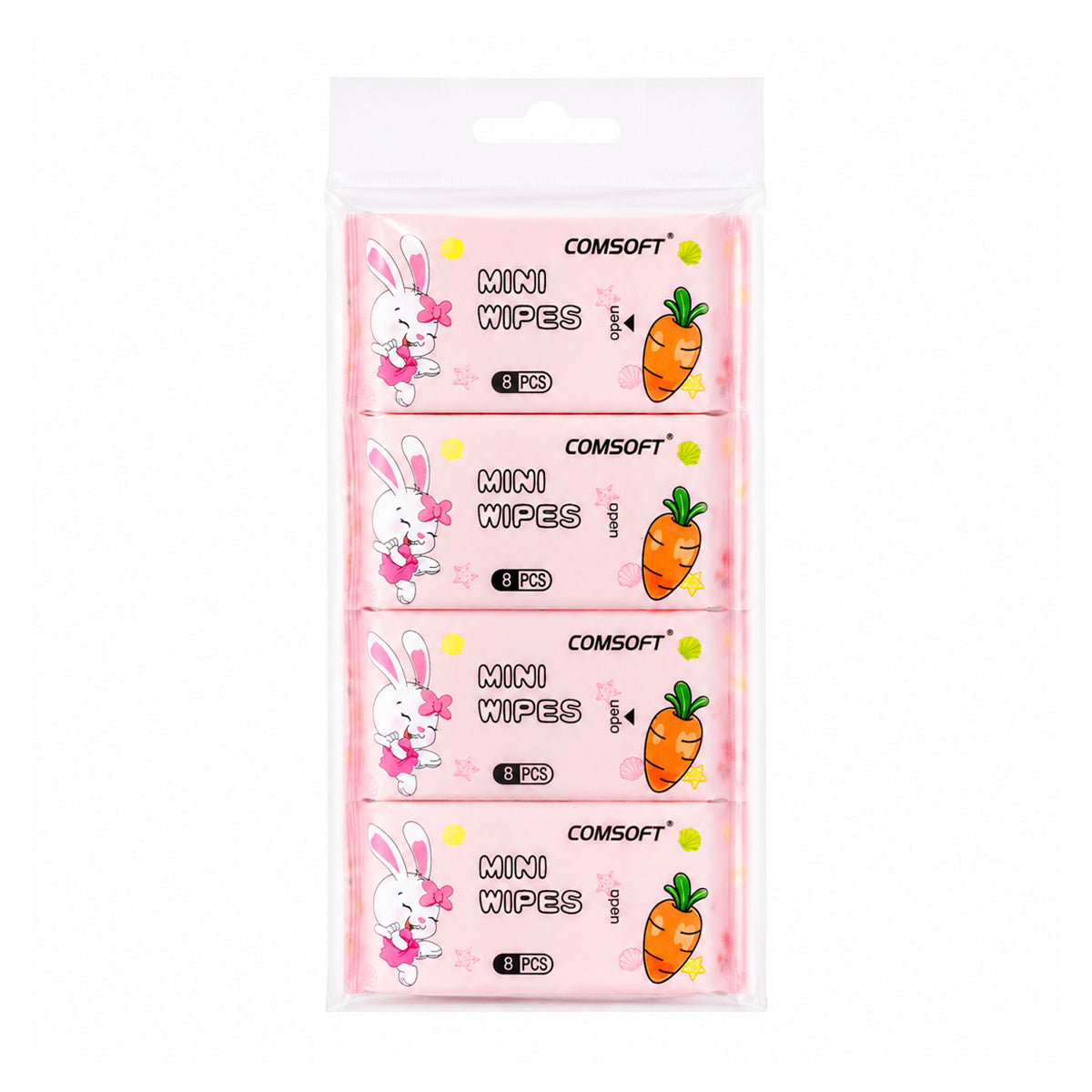 8 in 1 Mini Portable Wipes – Soft Hand & Mouth Wipes, 8 Pieces