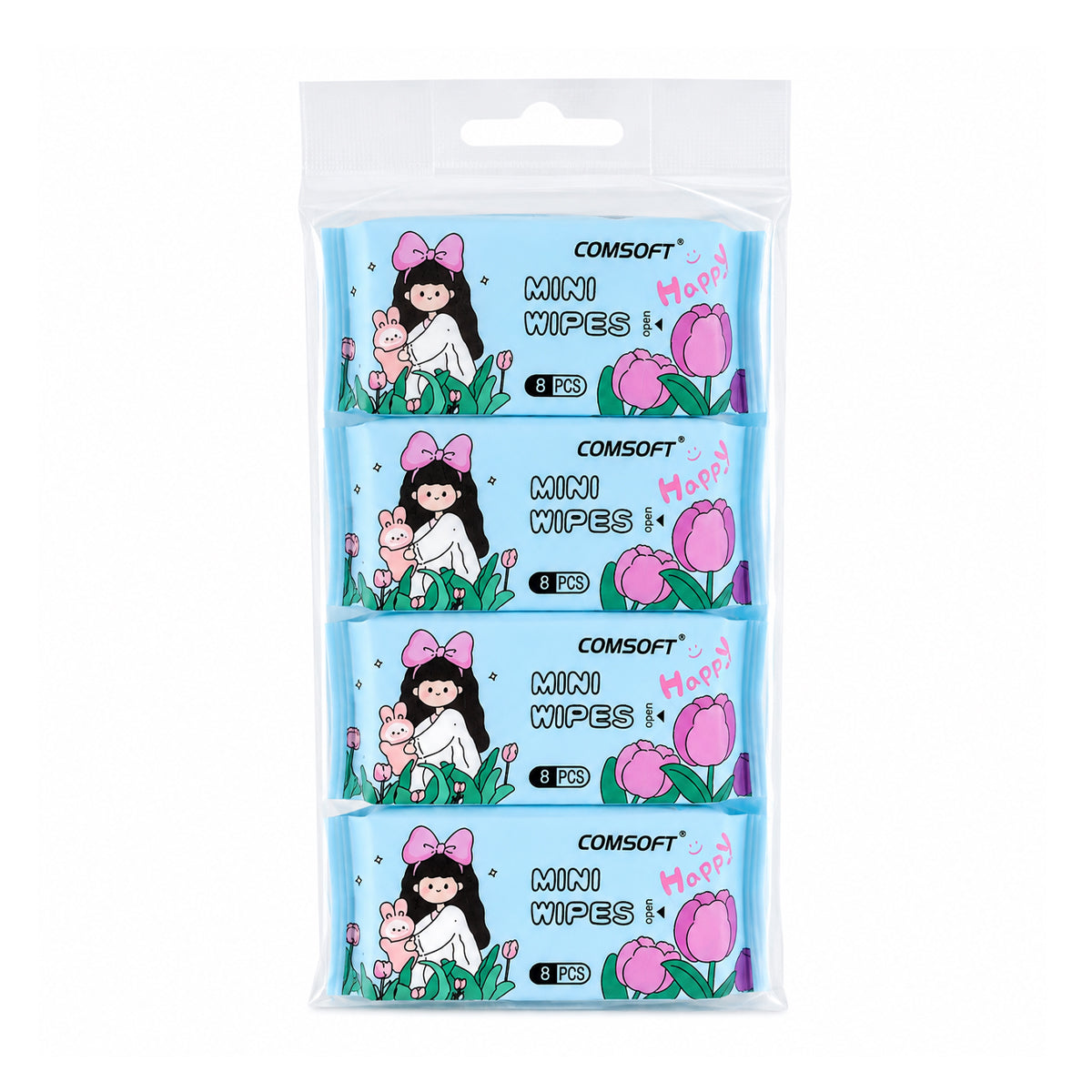 8 in 1 Mini Portable Wipes – Soft Hand & Mouth Wipes, 8 Pieces