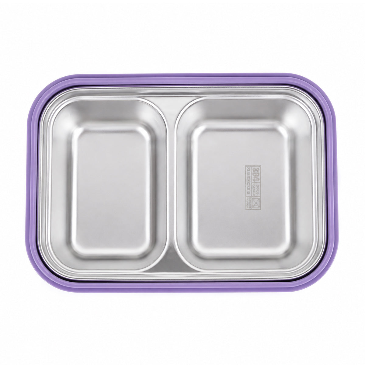 The Writershub 2-Compartment Purple Lunch Box with Leak-Proof Lid – 304 Stainless Steel | School, Office, Travel
