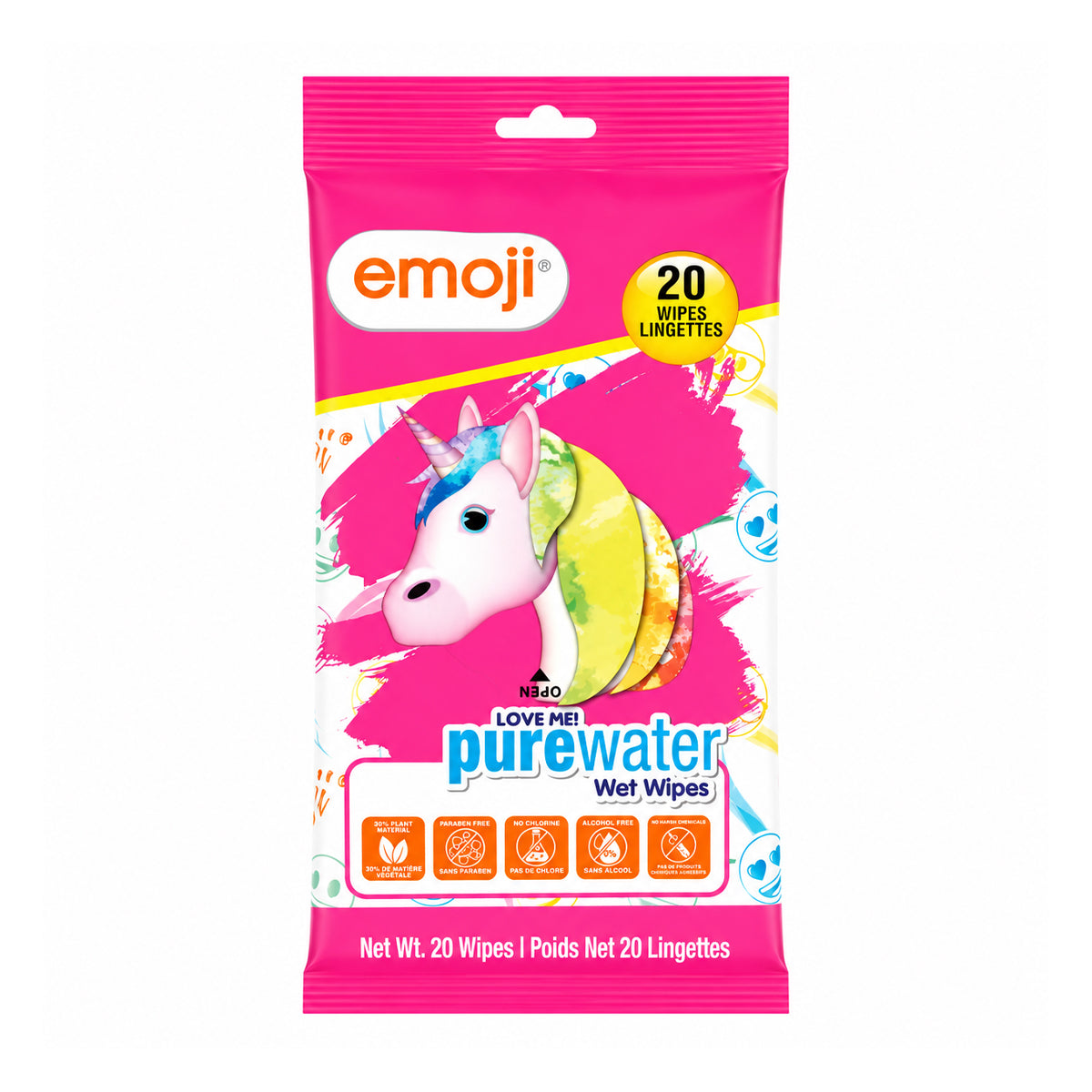 Pure Water Wet Wipes – 20 Pieces | Plant-Based, Alcohol-Free & Paraben-Free