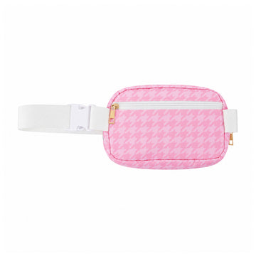 The Writershub Crossbody Belt Bag for Ladies – Stylish Waist Pouch (Pink & Black/White)
