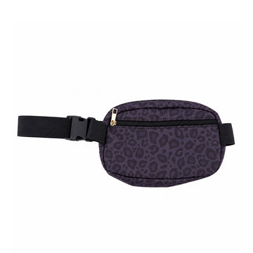 Grey Leopard Print Belt Bag | Convertible Crossbody & Waist Pack for Women