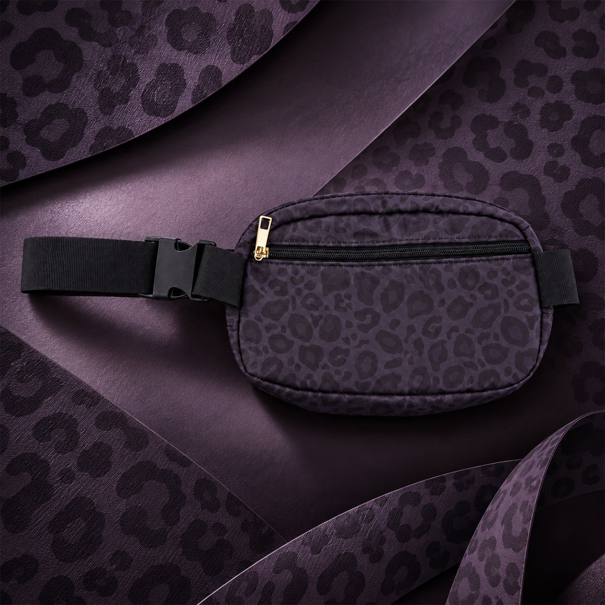 Grey Leopard Print Belt Bag | Convertible Crossbody & Waist Pack for Women