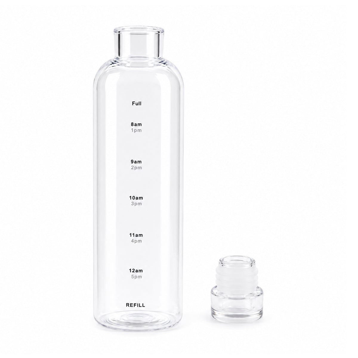 500ml Borosilicate plastic Water Bottle with Hourly Time Markers | The Writershub