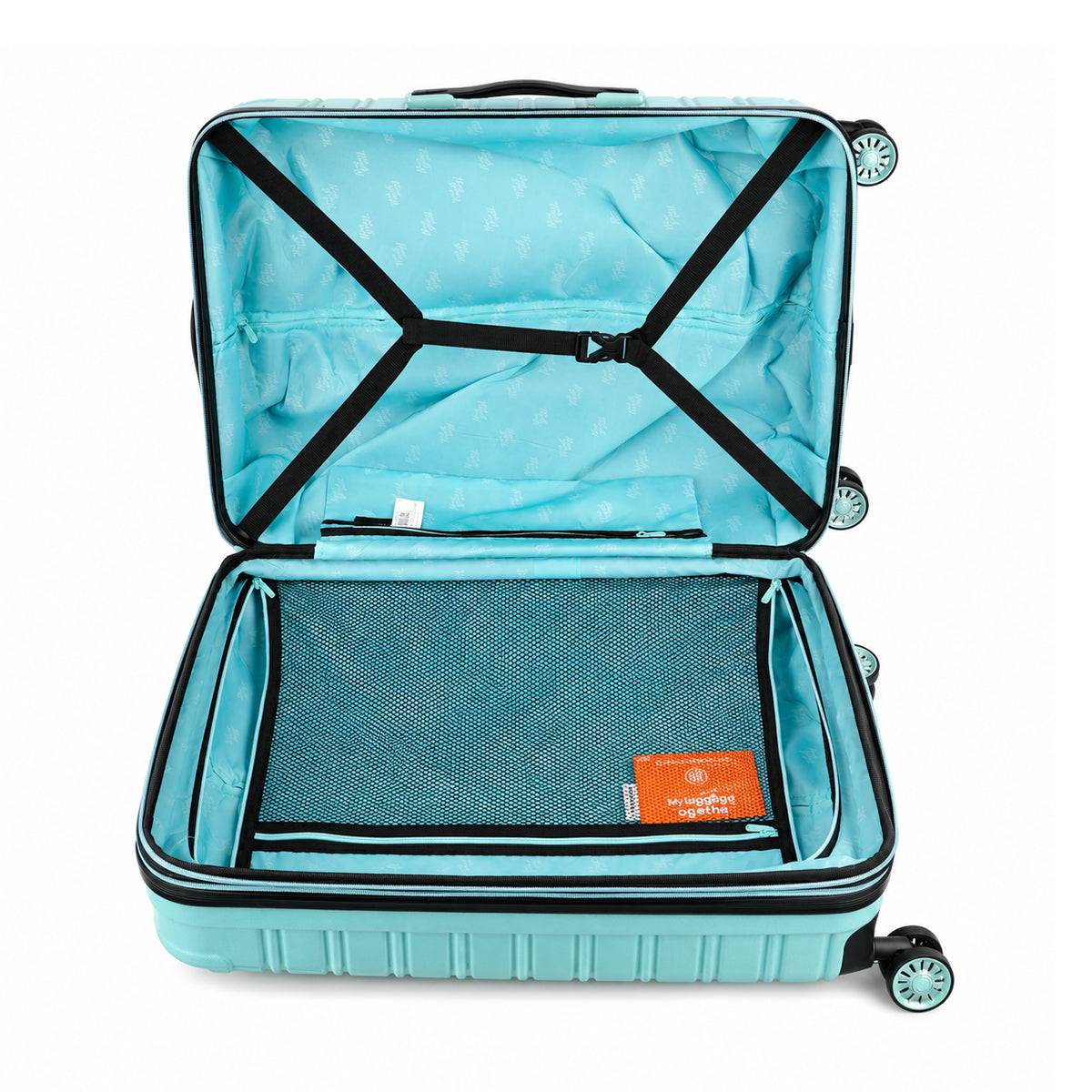 28-Inch Hardside Upright Suitcase – Mint / Teal – Spinner Wheels