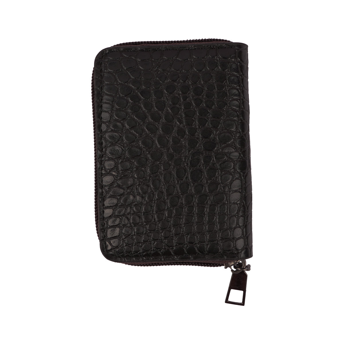 Stylish Black Printed Leather Card Holder – Crocodile Grain Design