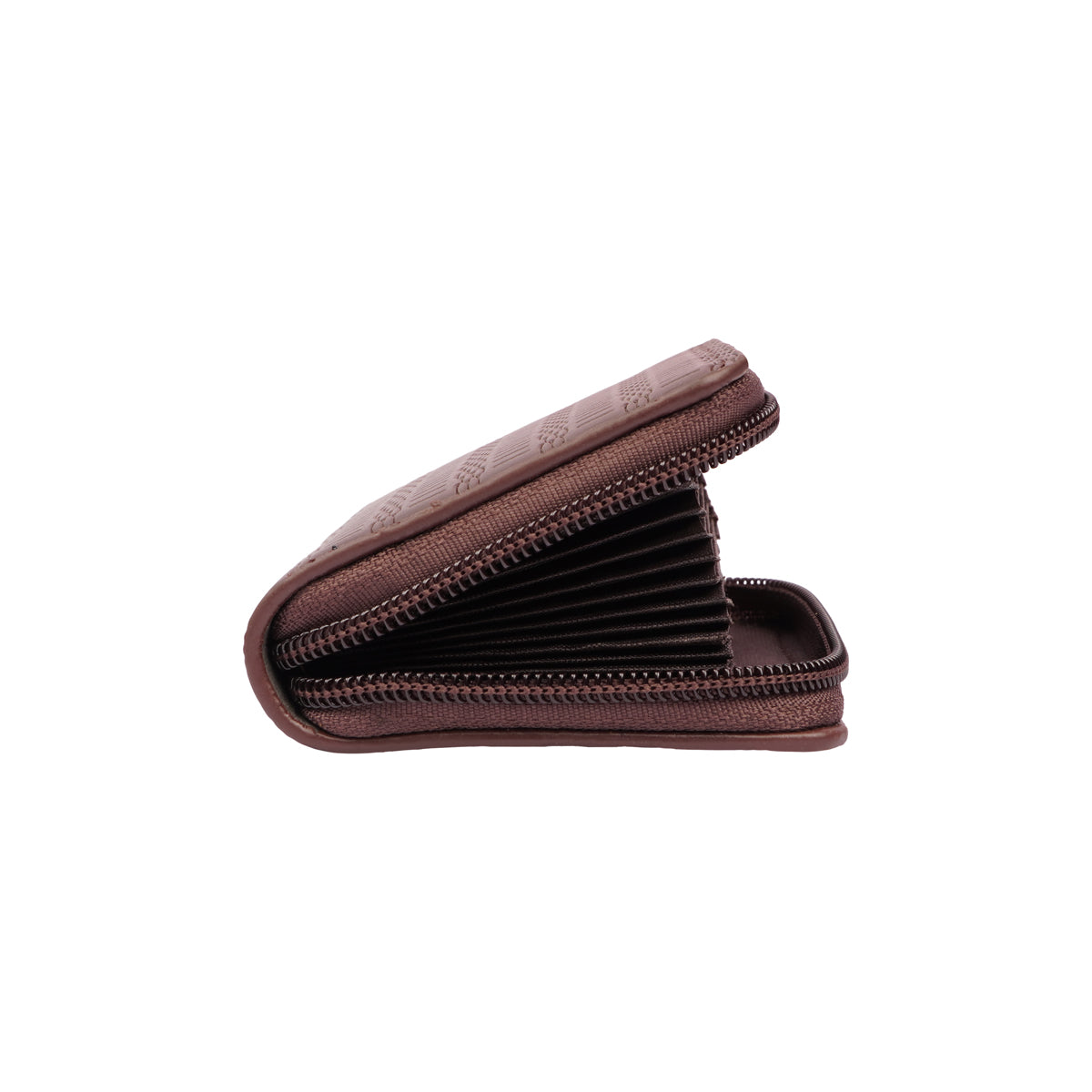 The Writershub Premium Deep Brown Textured Zip-Around Leather Wallet