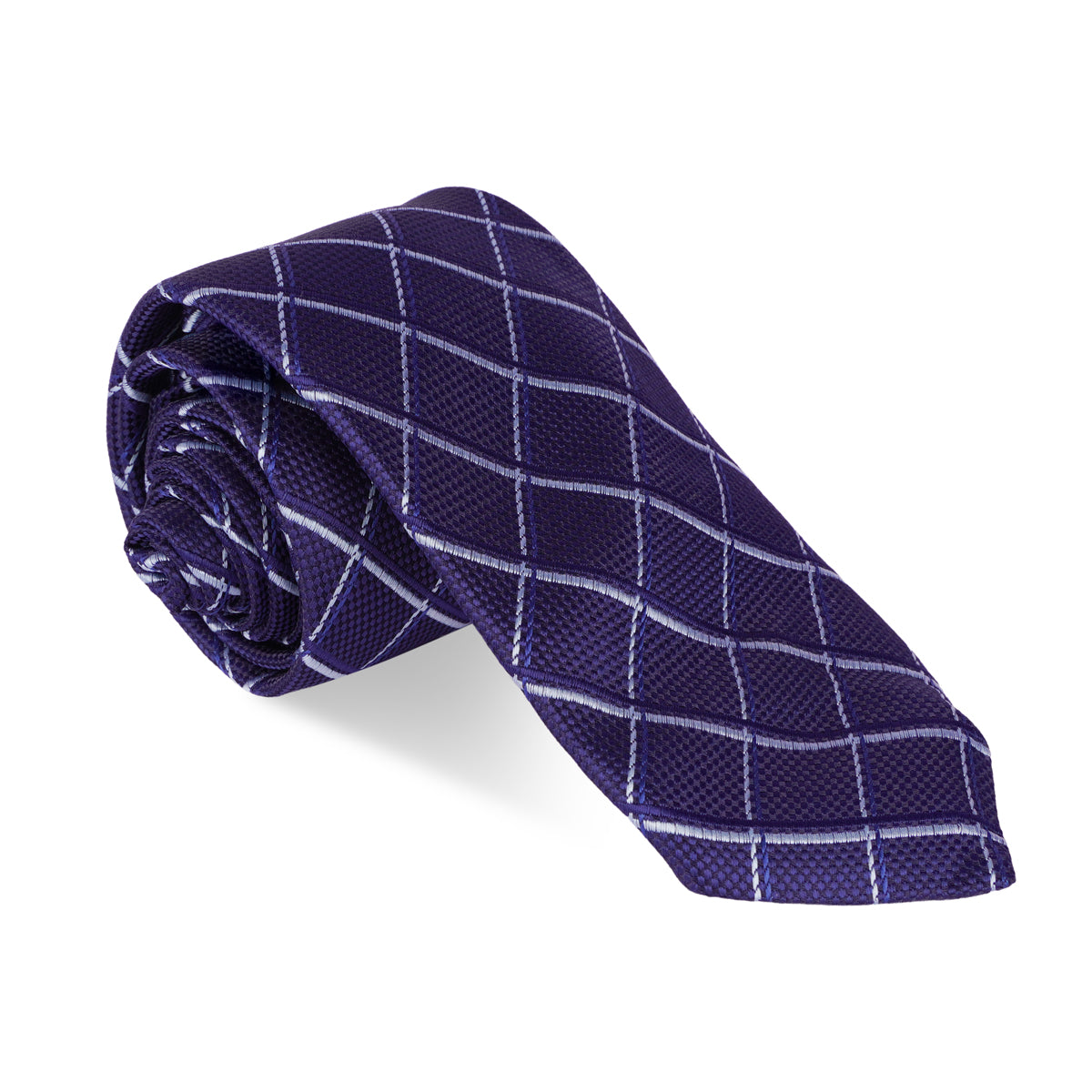 The Writershub Blue Diagonal Checkered Stitch Pattern Tie