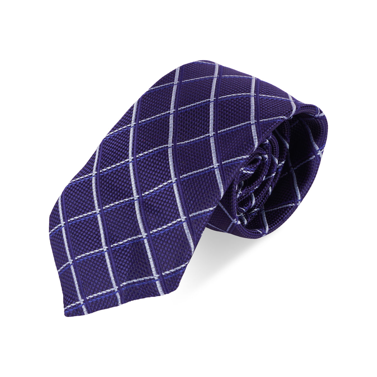The Writershub Blue Diagonal Checkered Stitch Pattern Tie