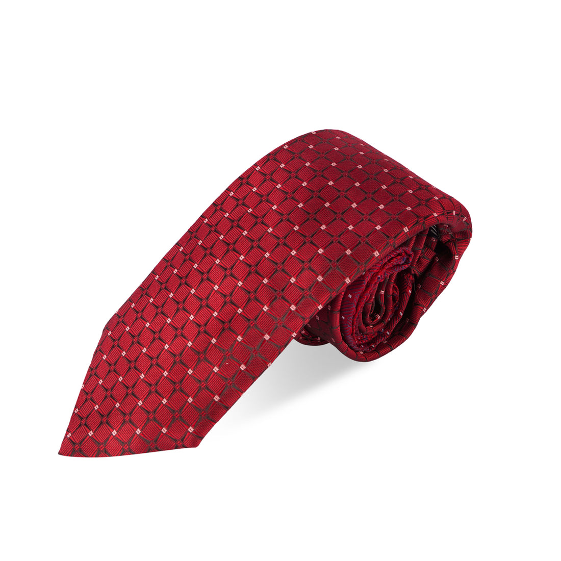 The Writershub Maroon Checkered Necktie – Classic Polyester Tie