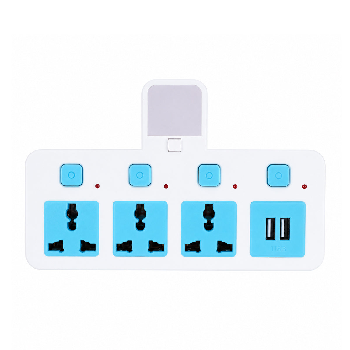 MS363 Multi-Plug Extension Board – 3 Universal Sockets + 2 USB Ports with Individual Switches by The Writershub