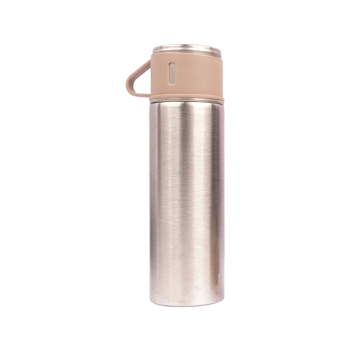 The Writershub Beige Vacuum Flask with 3 Mug Set Combo – 500 ml Stainless Steel