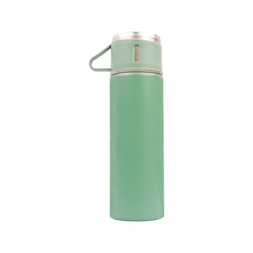 The Writershub Mint Green Premium Vacuum Flask with 3 Mug Set Combo – 500ml