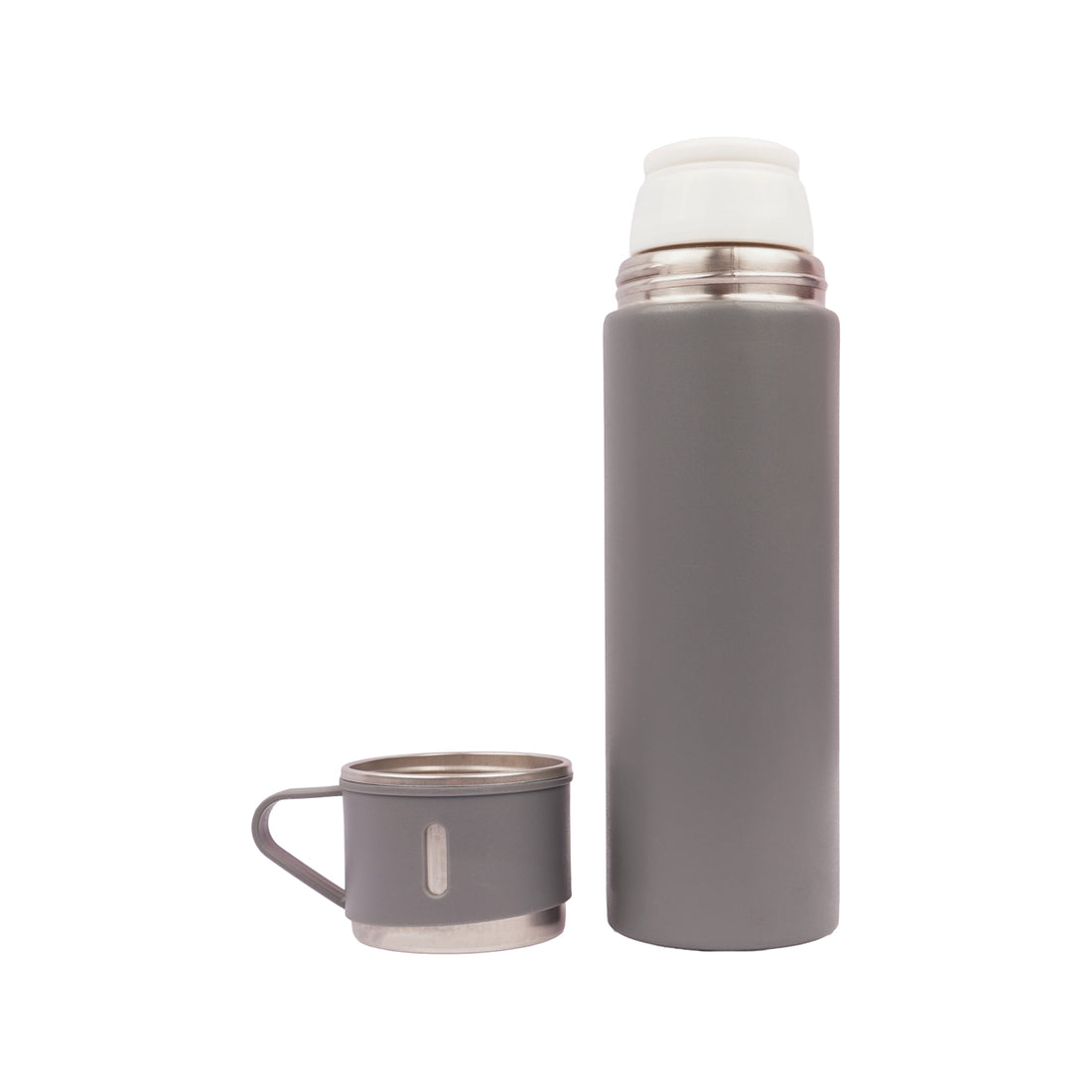 The Writershub Grey Premium Vacuum Flask with 3 Mug Set – 500 ml