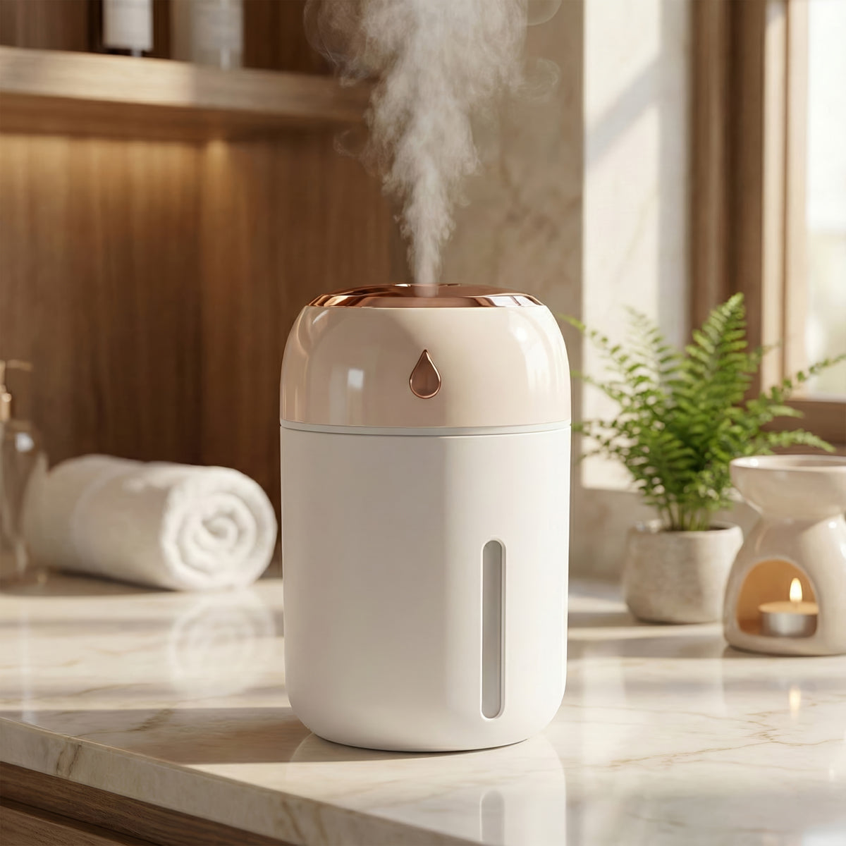 Water Drop Dazzling USB Mini Humidifier with LED Night Light