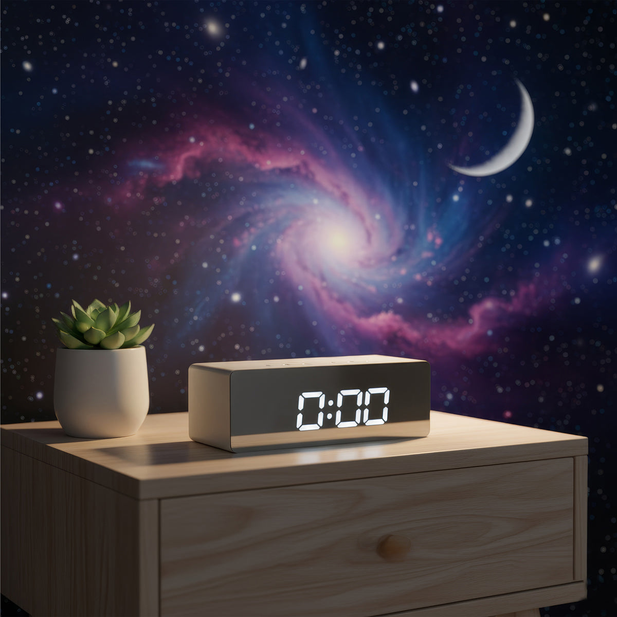 The Writershub LED Mirror Digital Alarm Clock with Temperature Display