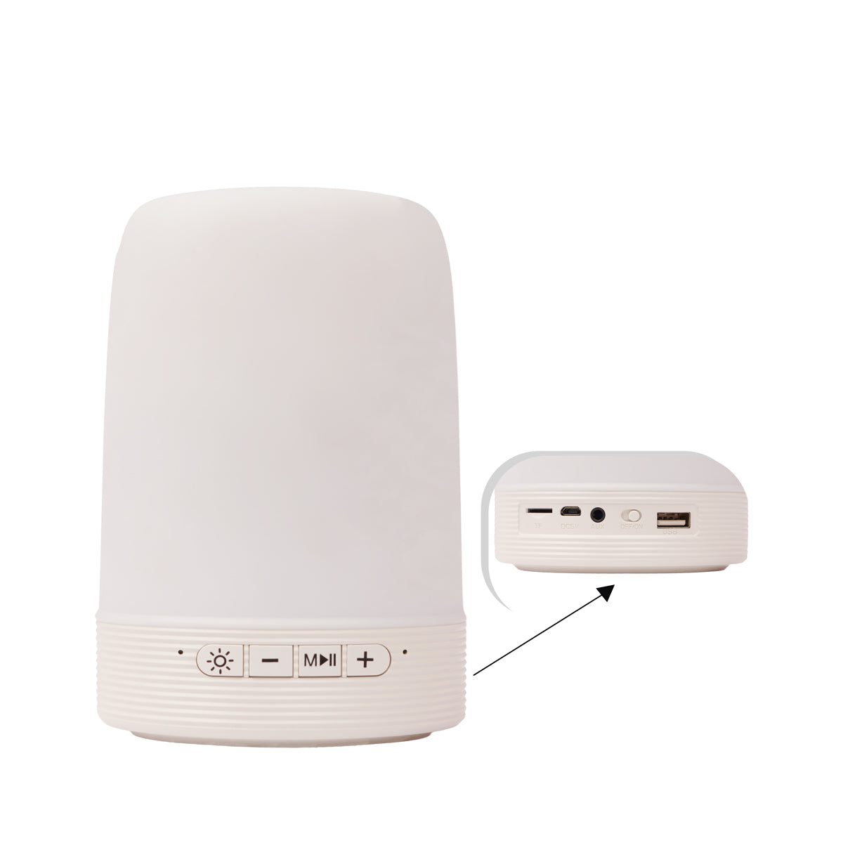 HF Q6S Multifunctional Wireless Speaker with FM, USB & Mobile Stand – White