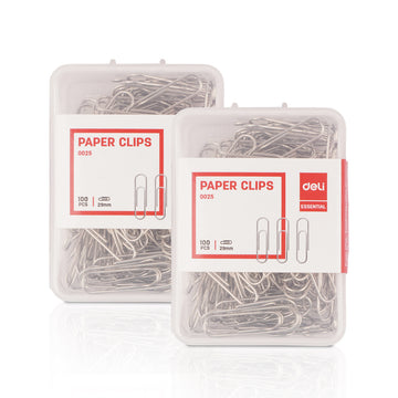 Deli 0025 Metallic Silver Paper Clips