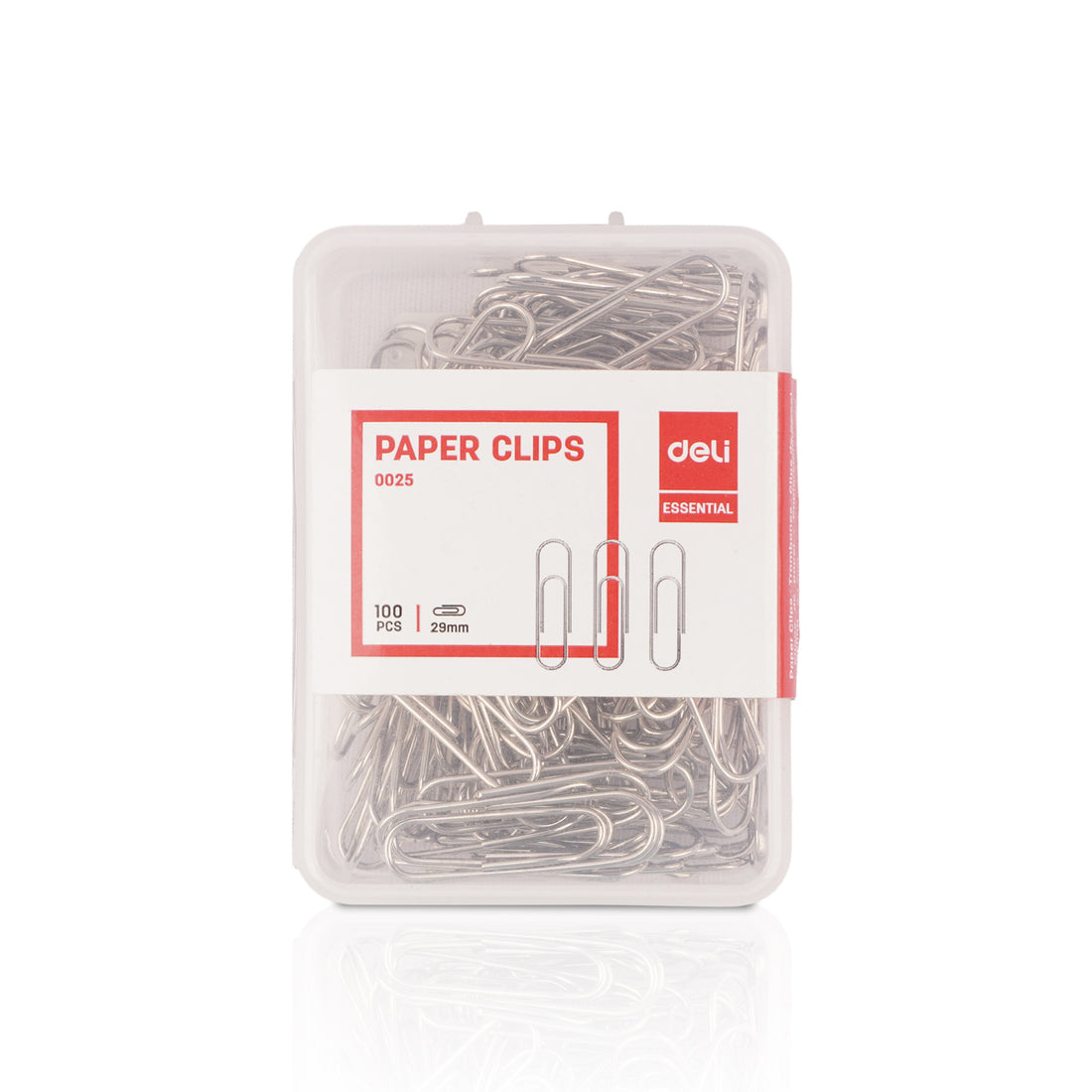Deli 0025 Metallic Silver Paper Clips